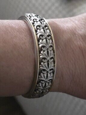 18K CHARLES KRYPELL  STERLING 925 DESIGNER CUFF BRACELET 6.5 IN
